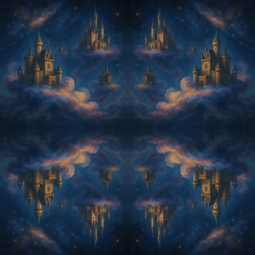 Fantasy and Myth - Galactic Castles Floating On Cosmic Clouds - Pattern - Digital File Digital My Custom Designs PDF