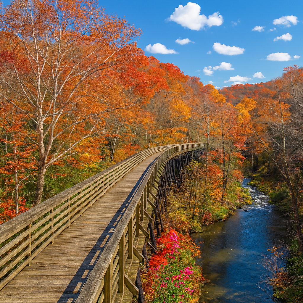 Hawk's Nest Rail Trail - Hawk's Nest State Park - West Virginia United States - Rendered - Digital File Digital My Custom Designs PDF
