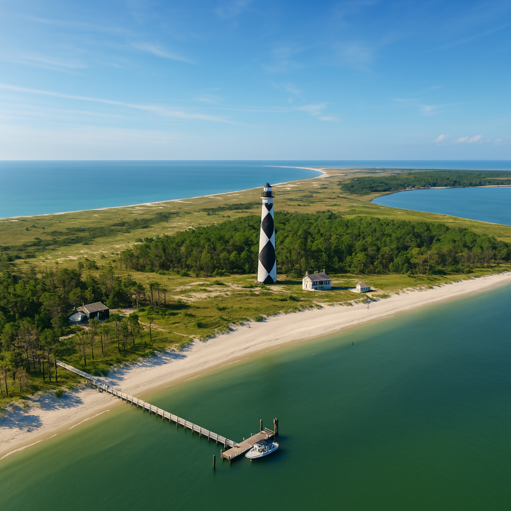Cape Lookout Lighthouse - Cape Lookout National Seashore - North Carolina United States - Rendered - Digital File