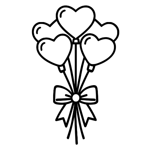 Heart Balloon Bouquet - Digital File - XCS Friendly Digital My Custom Designs PDF