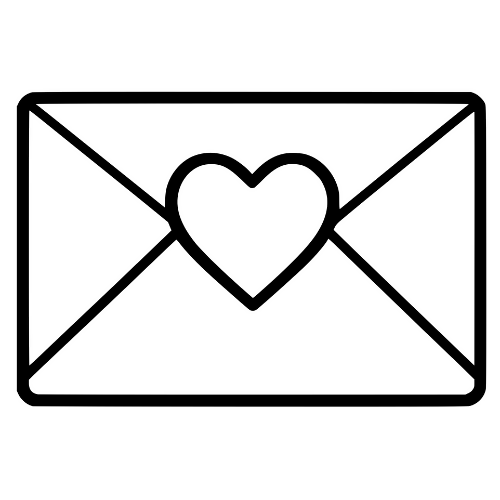 Heart Envelope Sketch - Digital File - XCS Friendly Digital My Custom Designs PDF