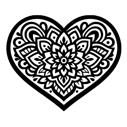 Heart Mandala Outline - Digital File - XCS Friendly Digital My Custom Designs PDF