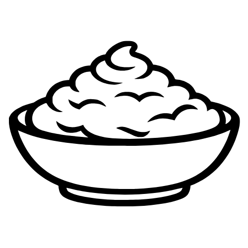 Mashed Potatoes Outline - Vector Graphics - Digital File Digital My Custom Designs PDF