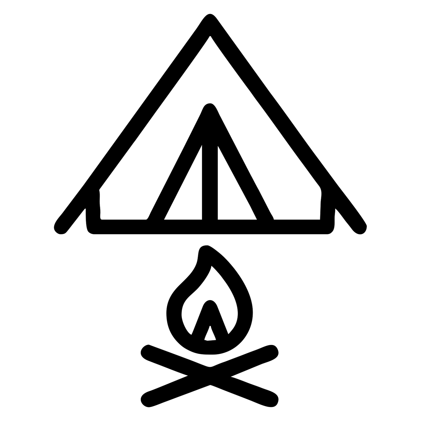 Tent With Campfire - Digital File - XCS Friendly Digital My Custom Designs PNG