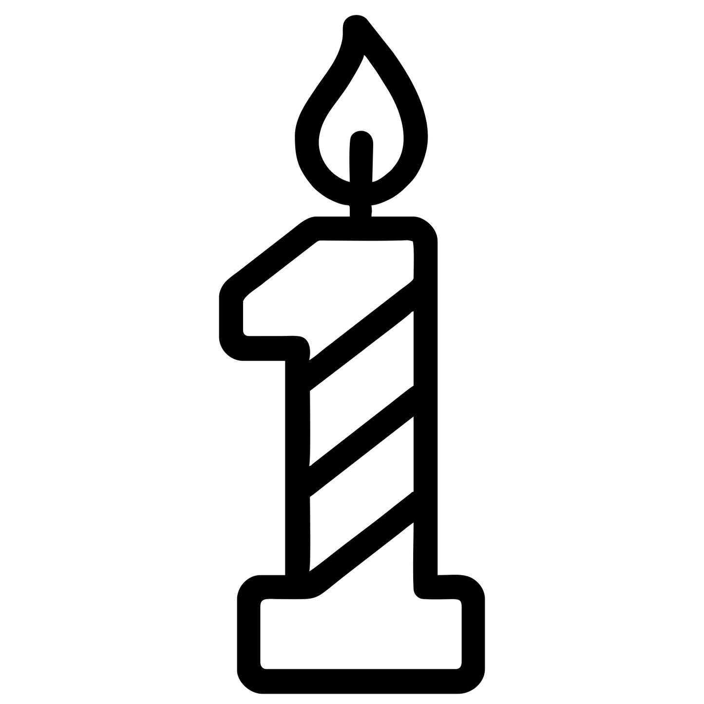 Candle with Number One - Digital File - XCS Friendly Tumbler My Custom Designs PNG