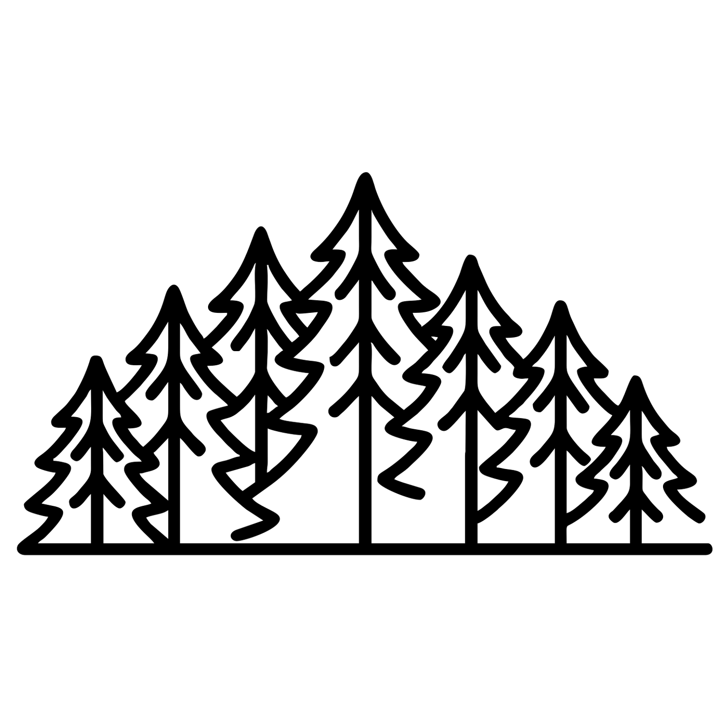 Forest Skyline Outline - Digital File - XCS Friendly Digital My Custom Designs PNG