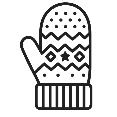 Knitted Glove Flat Icon - Digital File - XCS Friendly Digital My Custom Designs PDF