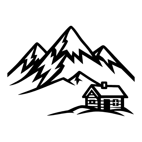 Mountain Backdrop + Tiny Cabin - Vector Graphics - Digital File Digital My Custom Designs PDF