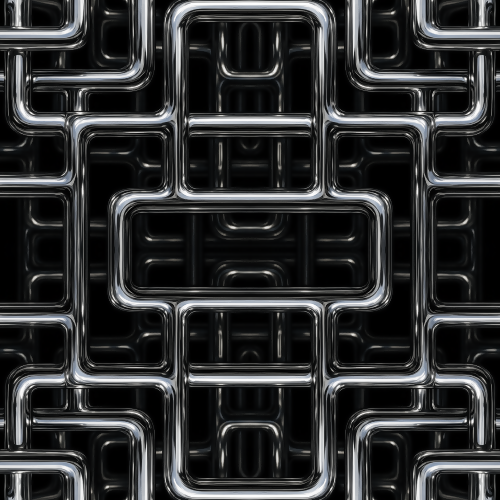 Industrial and Urban - Liquid Chrome Pipes In An Abstract Grid - Pattern - Digital File Digital My Custom Designs PDF