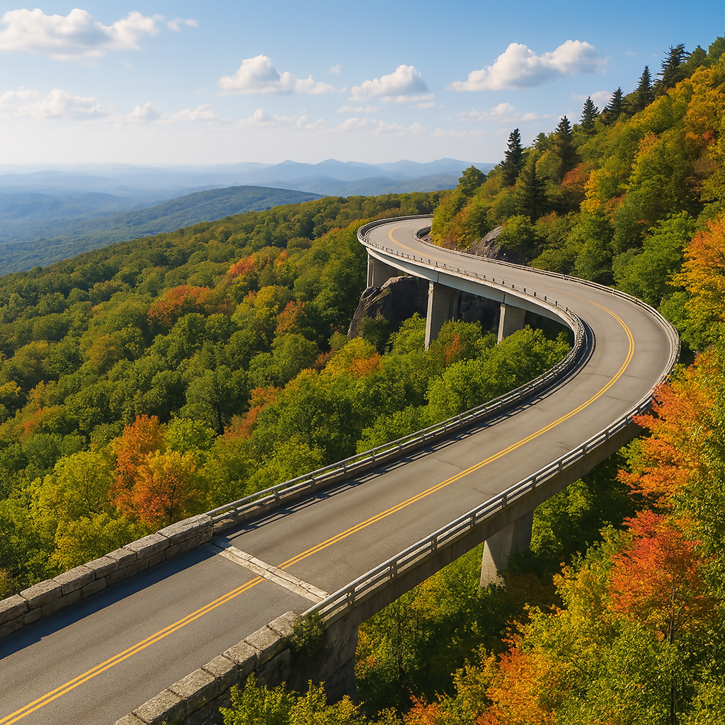 Linn Cove Viaduct - Blue Ridge Parkway - North Carolina United States - Rendered - Digital File