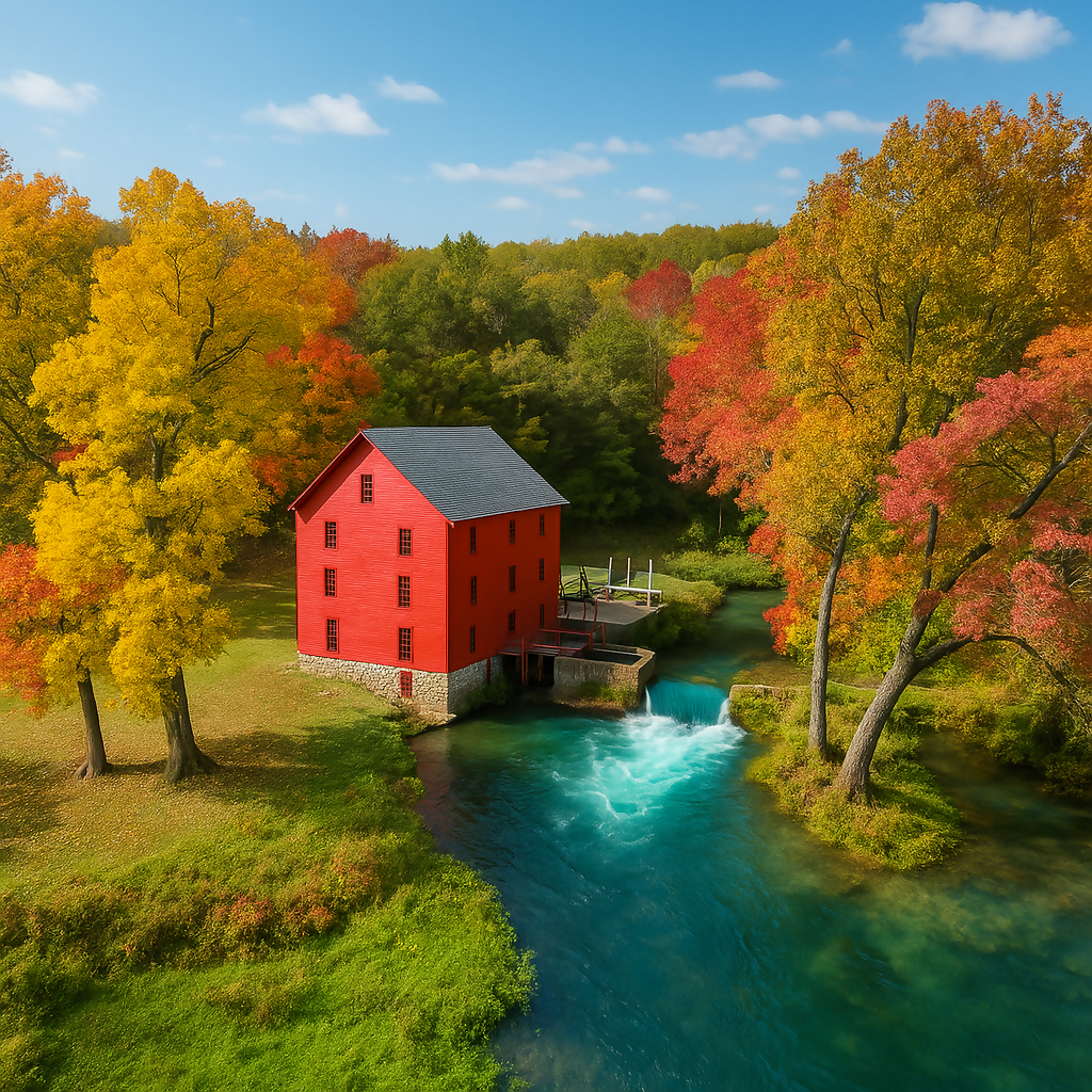 Alley Spring Mill - Ozark National Scenic Riverways - Missouri United States - Rendered - Digital File Digital My Custom Designs PDF