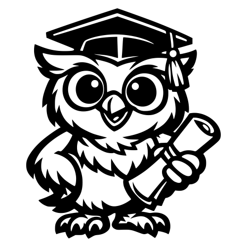 Graduation Owl with Diploma - Vector Graphics - Digital File Digital My Custom Designs PDF