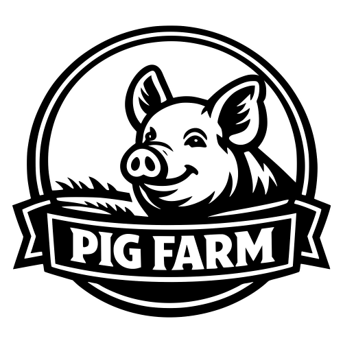 Pig Farm Badge - Vector Graphics - Digital File Digital My Custom Designs PDF
