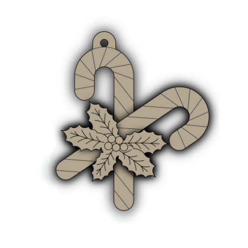 Candy Cane Layered Ornament - Digital File Digital My Custom Designs SVG