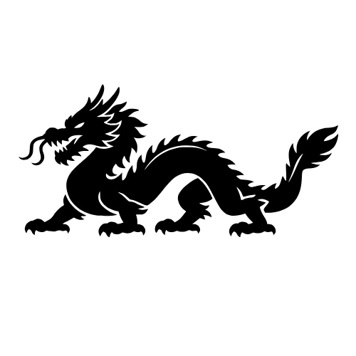 Asian Dragon Silhouette - Vector Graphics - Digital File