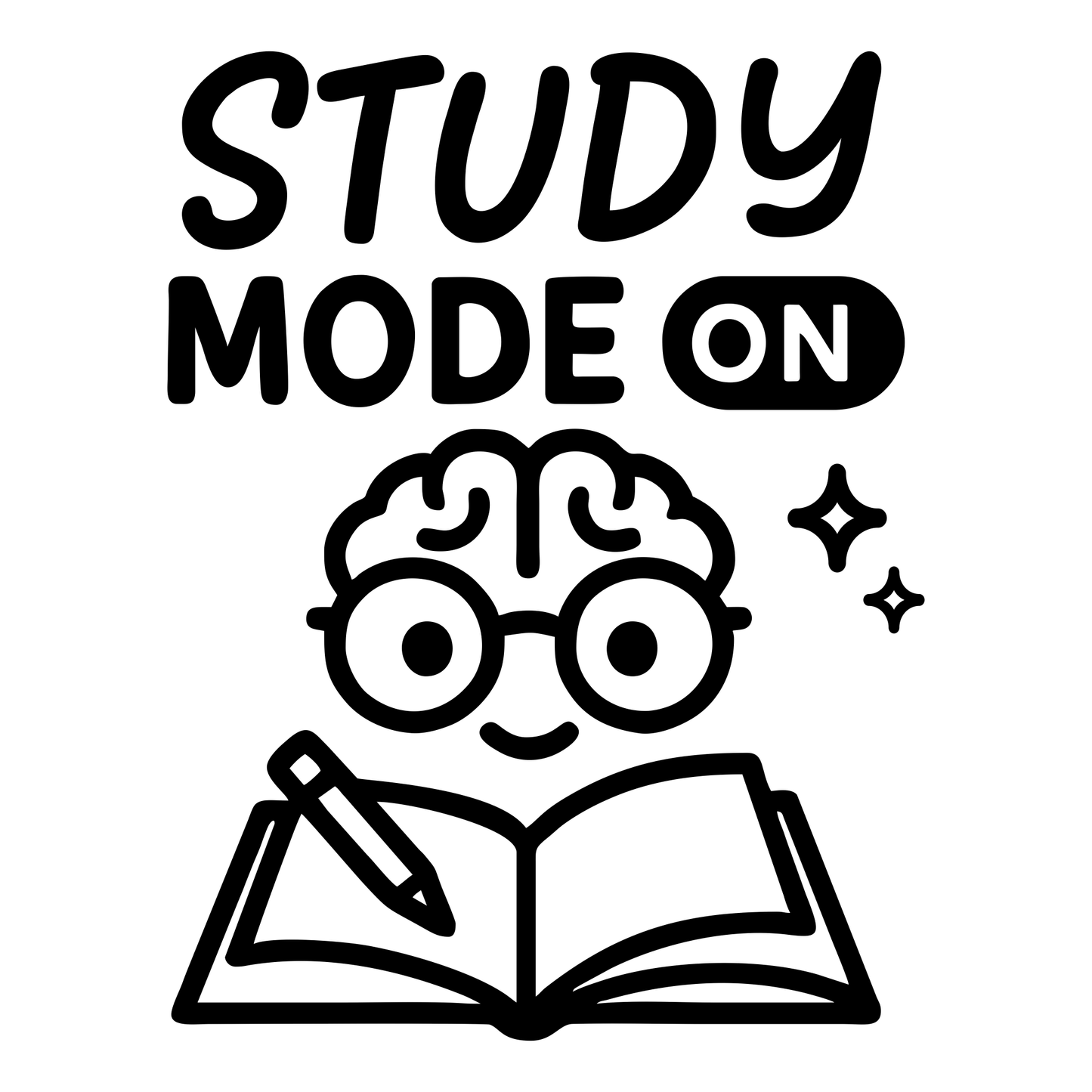 Funny Study Mode On Text - Digital File - XCS Friendly Tumbler My Custom Designs PNG