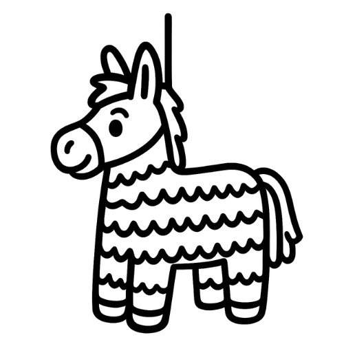 Birthday Peñata Sketch- Digital File - XCS Friendly Tumbler My Custom Designs PNG