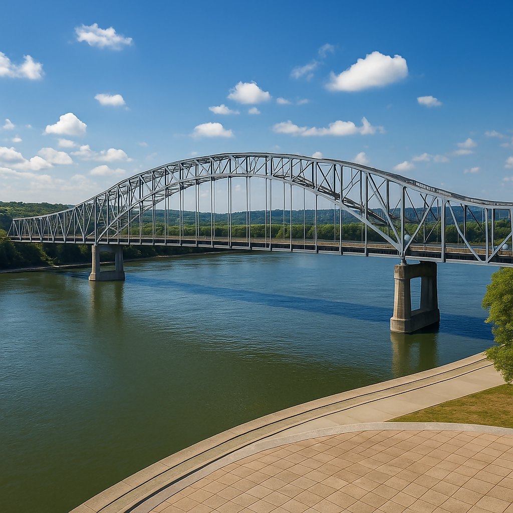 Julien Dubuque Bridge - Iowa United States - Rendered - Digital File Digital My Custom Designs PDF