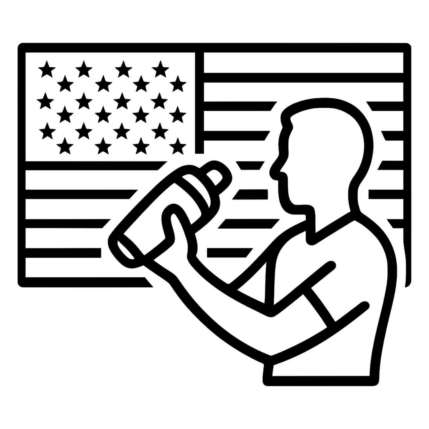 American Flag With Bartender Silhouette - Digital File - XCS Friendly Tumbler My Custom Designs PNG