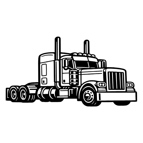 Peterbilt-Style Rig Illustration - Vector Graphics - Digital File Digital My Custom Designs PDF