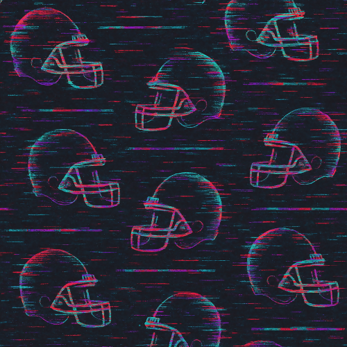 Sports and Active Lifestyle - Glitch Inspired Football Helmets And Field Lines - Pattern - Digital File Digital My Custom Designs PDF