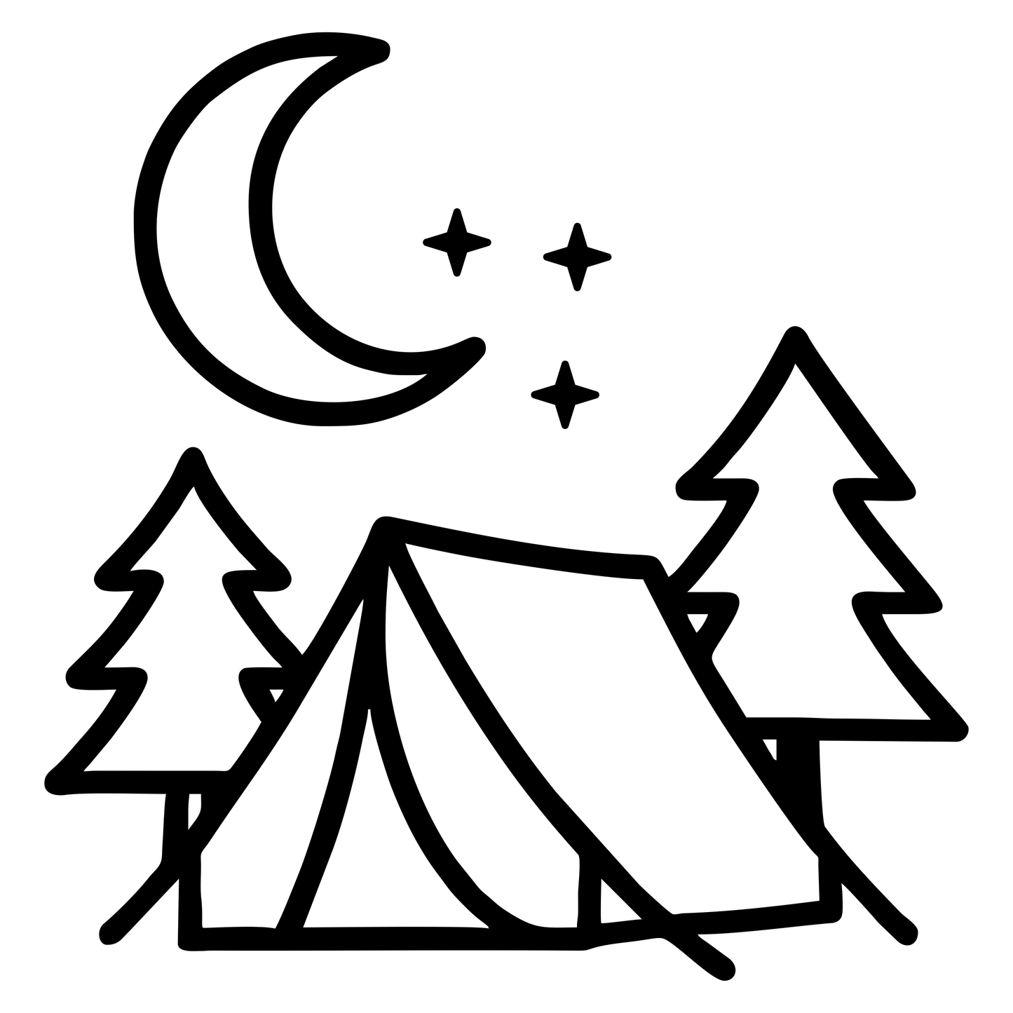 Tent Under Moon Design - Digital File - XCS Friendly Digital My Custom Designs PNG
