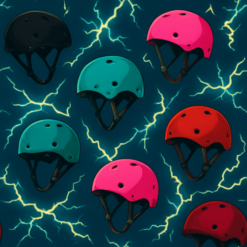 Sports and Active Lifestyle - Roller Derby Helmets With Electric Sparkles - Pattern - Digital File Digital My Custom Designs PDF