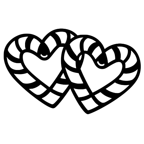 Candy Cane Hearts - Digital File - XCS Friendly Digital My Custom Designs PDF