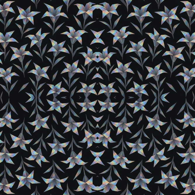 Floral Geometric Fusion - Origami-style Lilies with Prism Light Effects Pattern - Digital File Digital My Custom Designs PDF