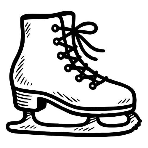 Ice Skate Boot Sketch - Digital File - XCS Friendly Digital My Custom Designs PDF