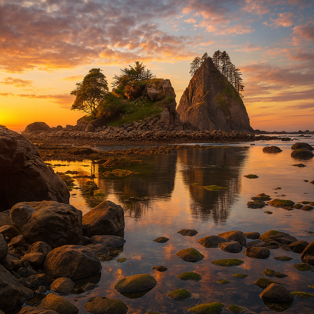 Quillayute Needles National Wildlife Refuge - Olympic National Park - Washington United States - Rendered - Digital File Digital My Custom Designs PDF