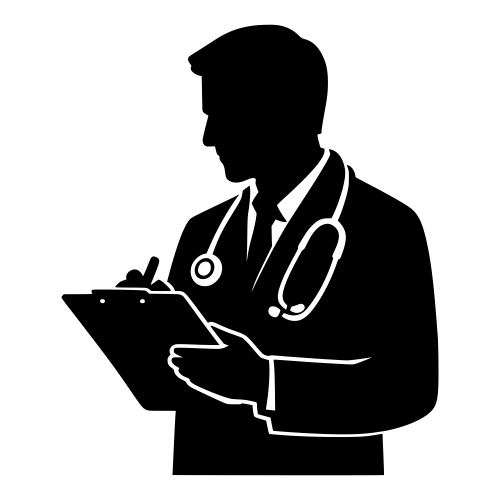 Doctor with Clipboard Silhouette - Vector Graphics - Digital File Digital My Custom Designs PDF