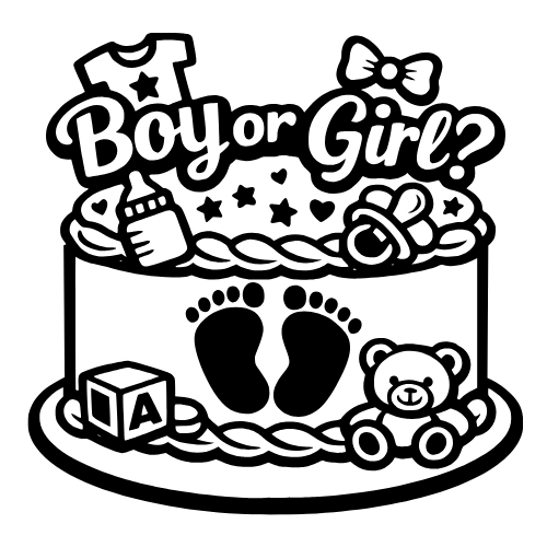 Cake Reveal Design - Digital File - XCS Friendly