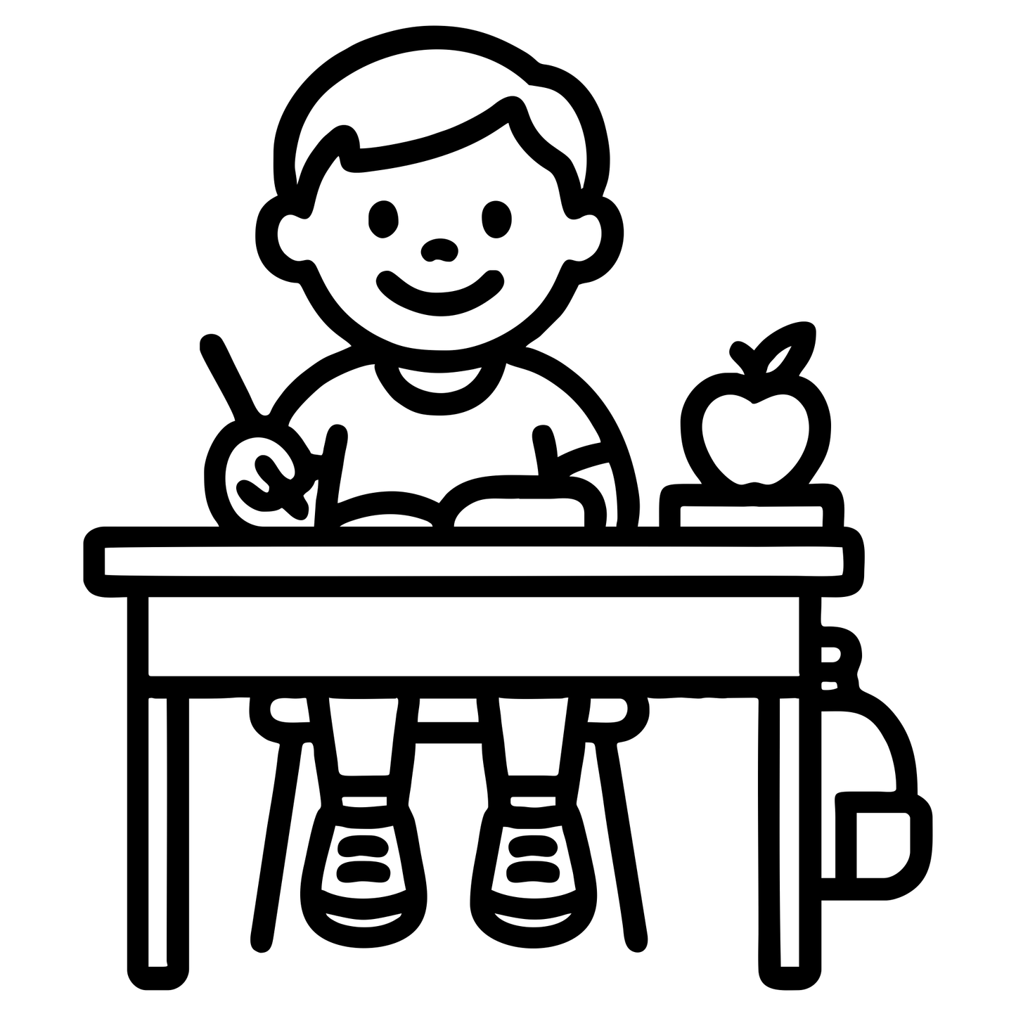 Kid At Desk Sketch - Digital File - XCS Friendly Tumbler My Custom Designs PNG