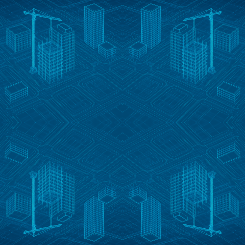 Industrial and Urban - Construction Blueprints In Glowing Cyan - Pattern - Digital File Digital My Custom Designs PDF