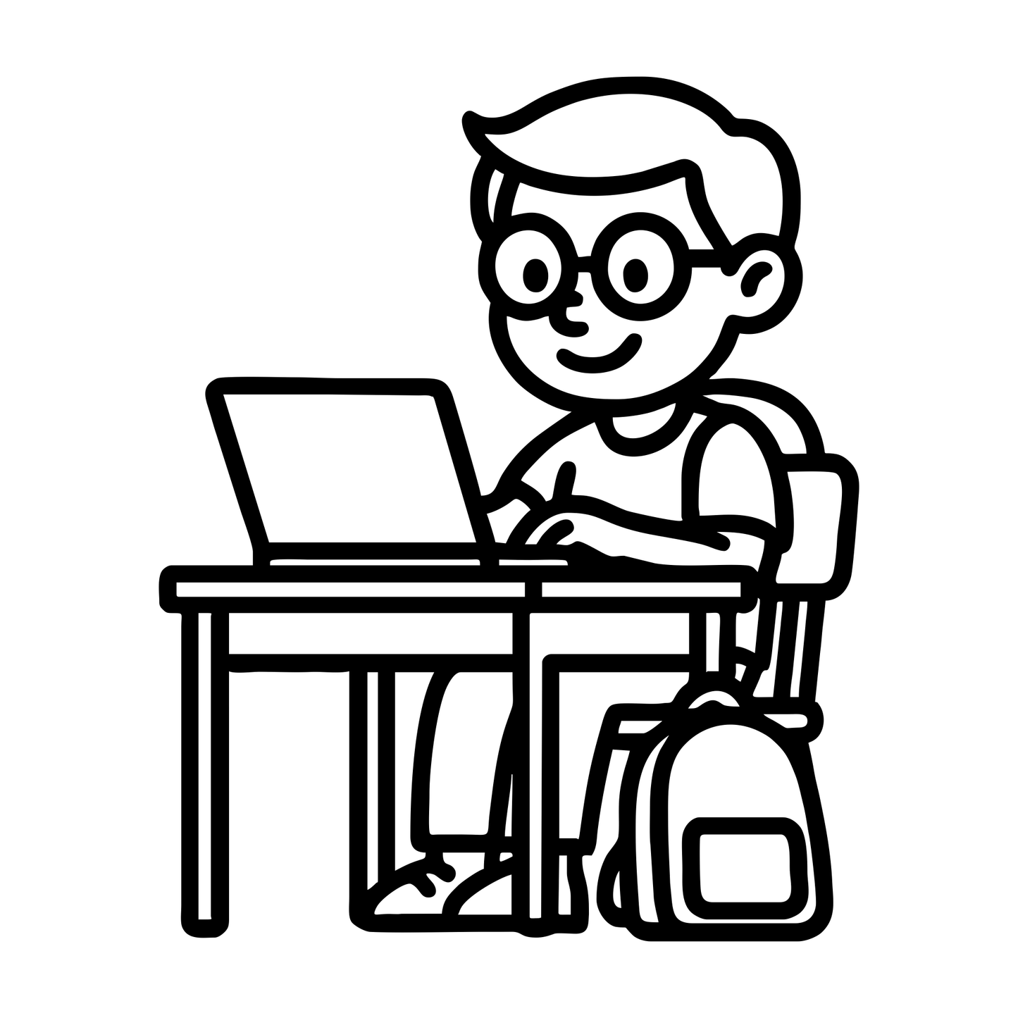 Student With Laptop - Digital File - XCS Friendly Tumbler My Custom Designs PNG