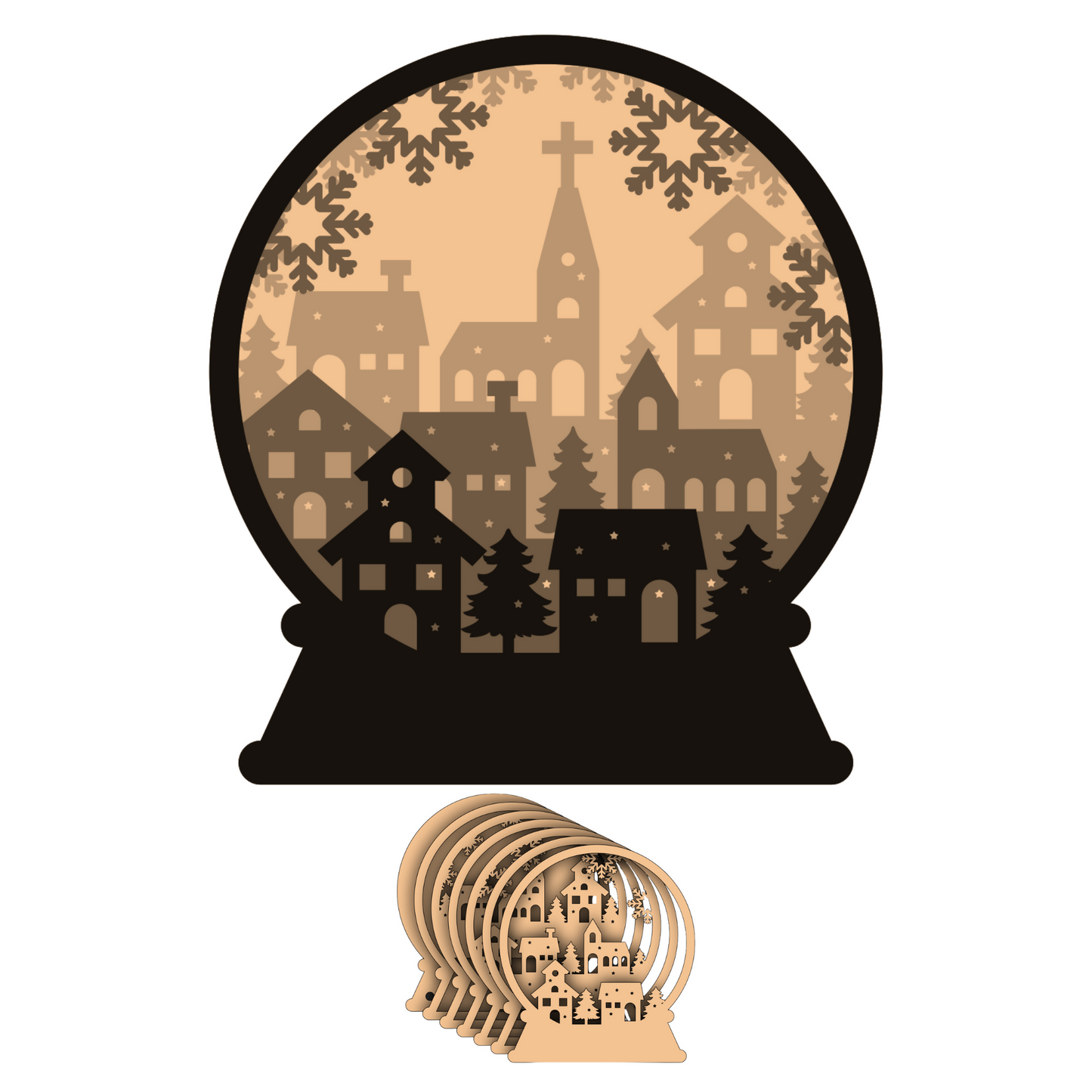 Layered Lightbox - Snow globe - Scenic - Digital File Digital My Custom Designs