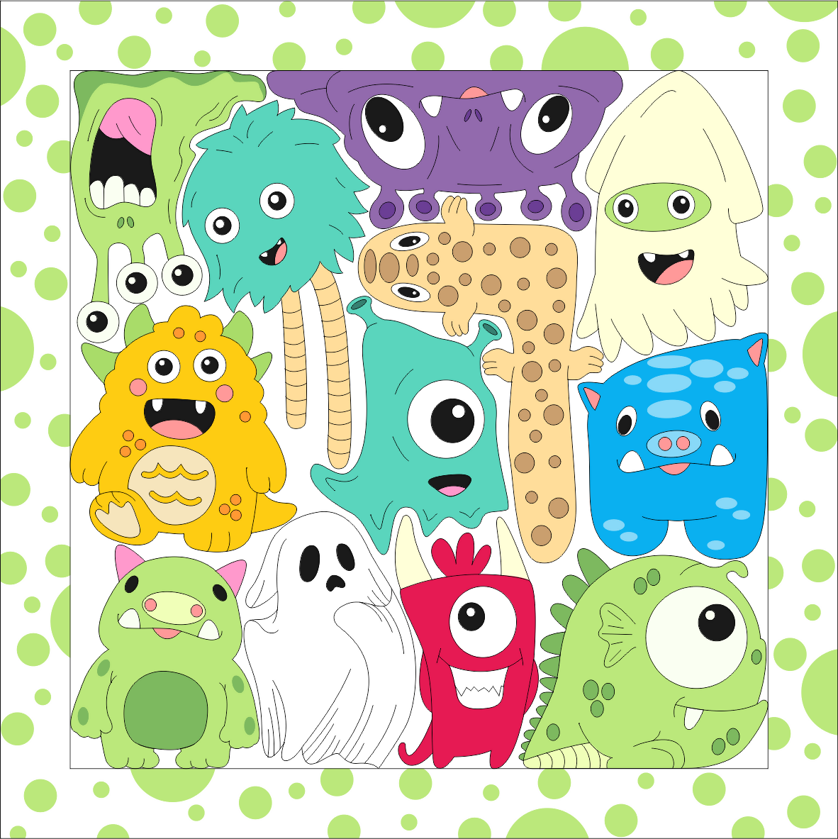 little Monsters - Puzzles - Laser & Color Print - Digital File Digital My Custom Designs