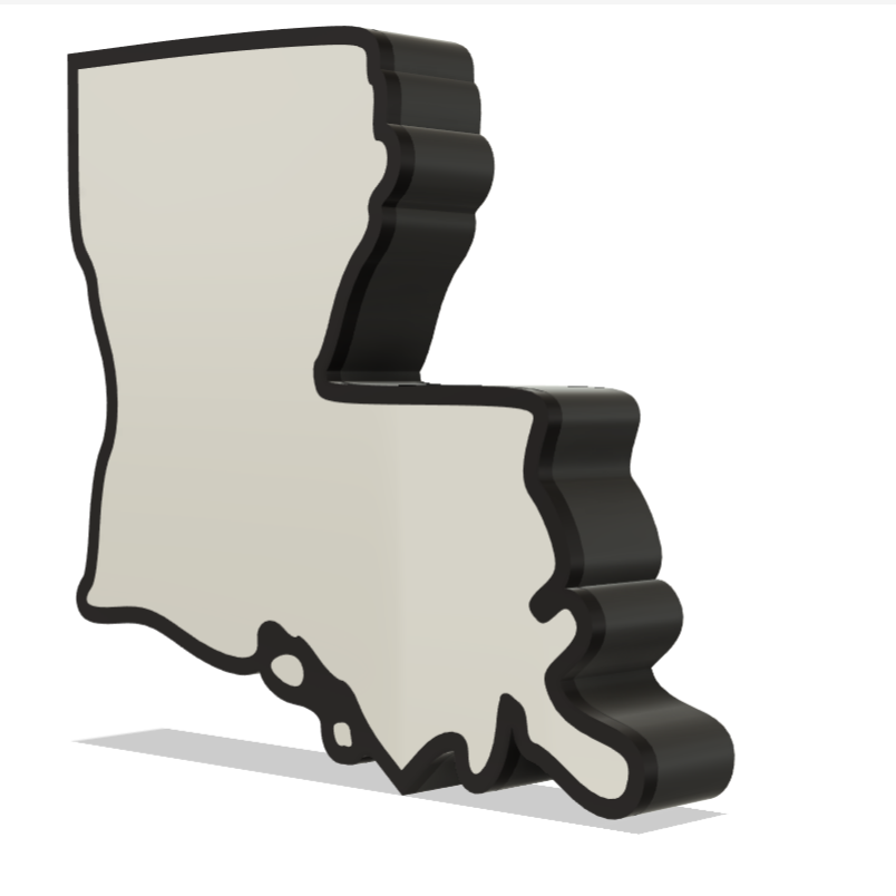Louisiana Wall Lightbox - United States - 3D Print Product My Custom Designs
