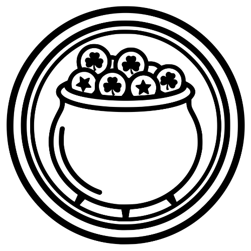 Lucky Pot of Coins Badge - Digital File - XCS Friendly Digital My Custom Designs PDF