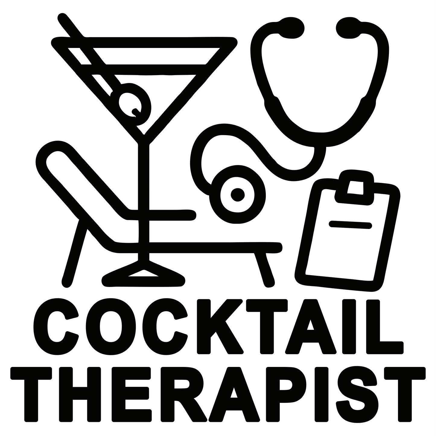 Cocktail Therapist - Digital File - XCS Friendly Digital My Custom Designs PNG
