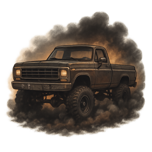 Urban Grunge Retro - Lifted Truck & Smoke - T Shirt Design - Digital File Digital My Custom Designs 300 DPI PNG