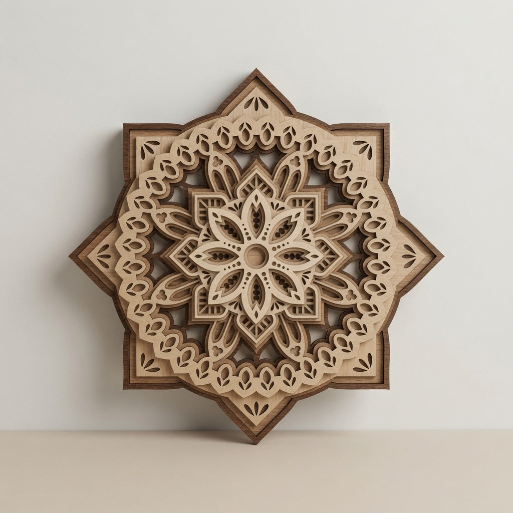 Mandala 6 Layer - Laser Friendly - Digital File - SVG - Layered Designs