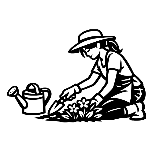 Mom Gardening Sketch - Digital File - XCS Friendly Digital My Custom Designs PDF