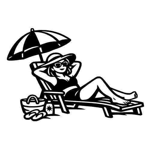 Mom Relaxing at Beach - Digital File - XCS Friendly Digital My Custom Designs PDF