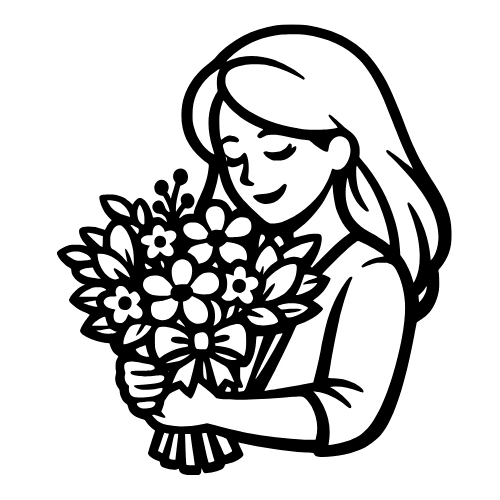 Mom with Flower Bouquet - Digital File - XCS Friendly Digital My Custom Designs PDF