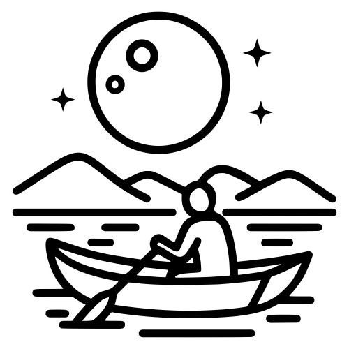 Moonlight Boat Ride Scene - Digital File - XCS Friendly Digital My Custom Designs PDF