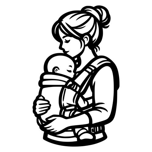 Mother and Baby in Carrier - Digital File - XCS Friendly Digital My Custom Designs PDF