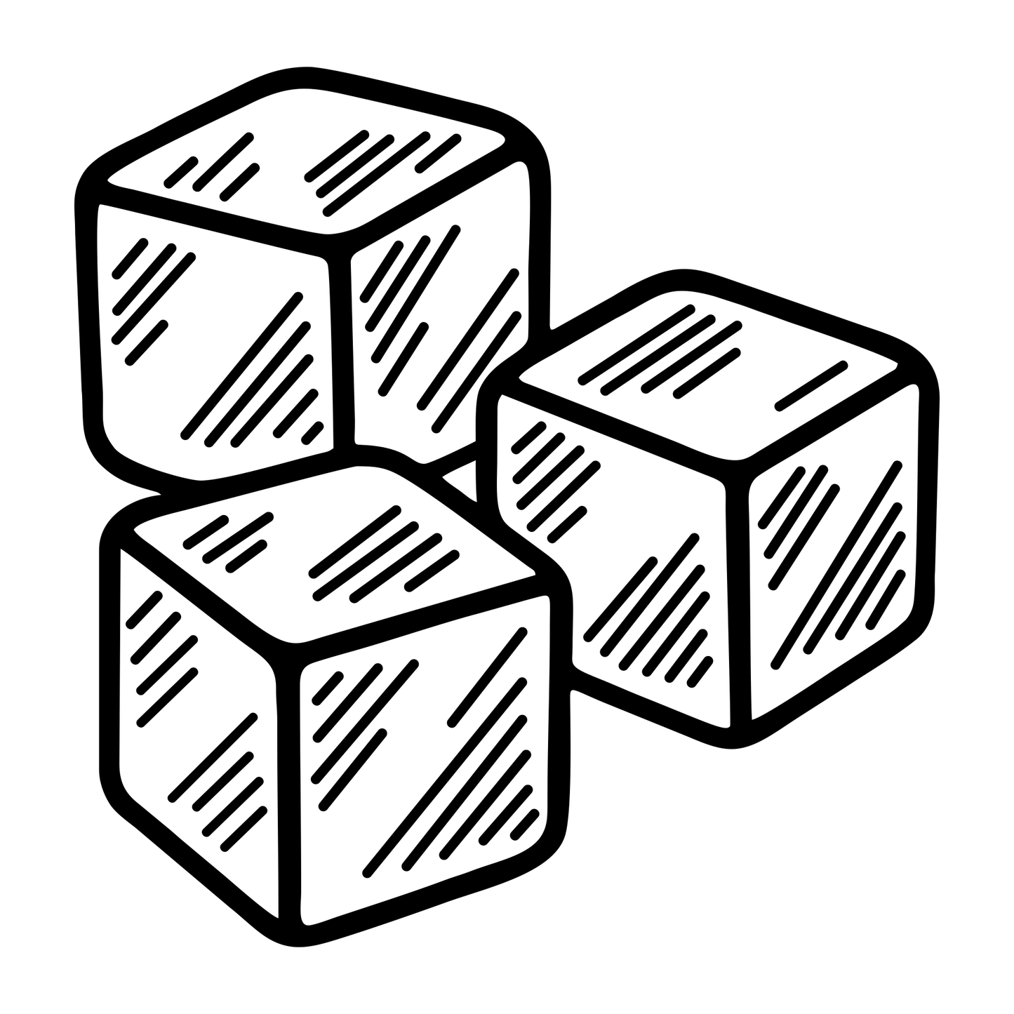 Ice Cubes Detailed Sketch - Digital File - XCS Friendly Tumbler My Custom Designs PNG