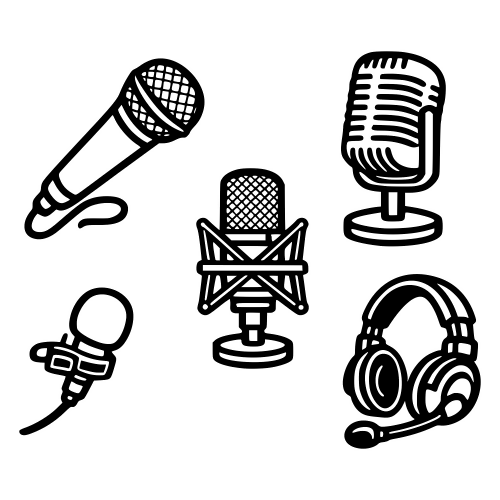 Microphone Collection - Vector Graphics - Digital File Digital My Custom Designs PDF
